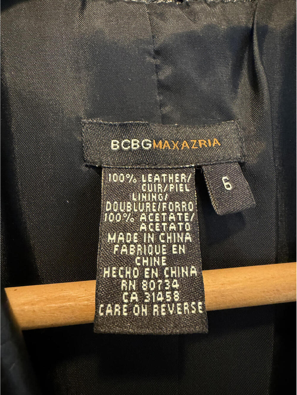Black Leather Embroidered Blazer Jacket BCBG Maxazria - Picture 4 of 8